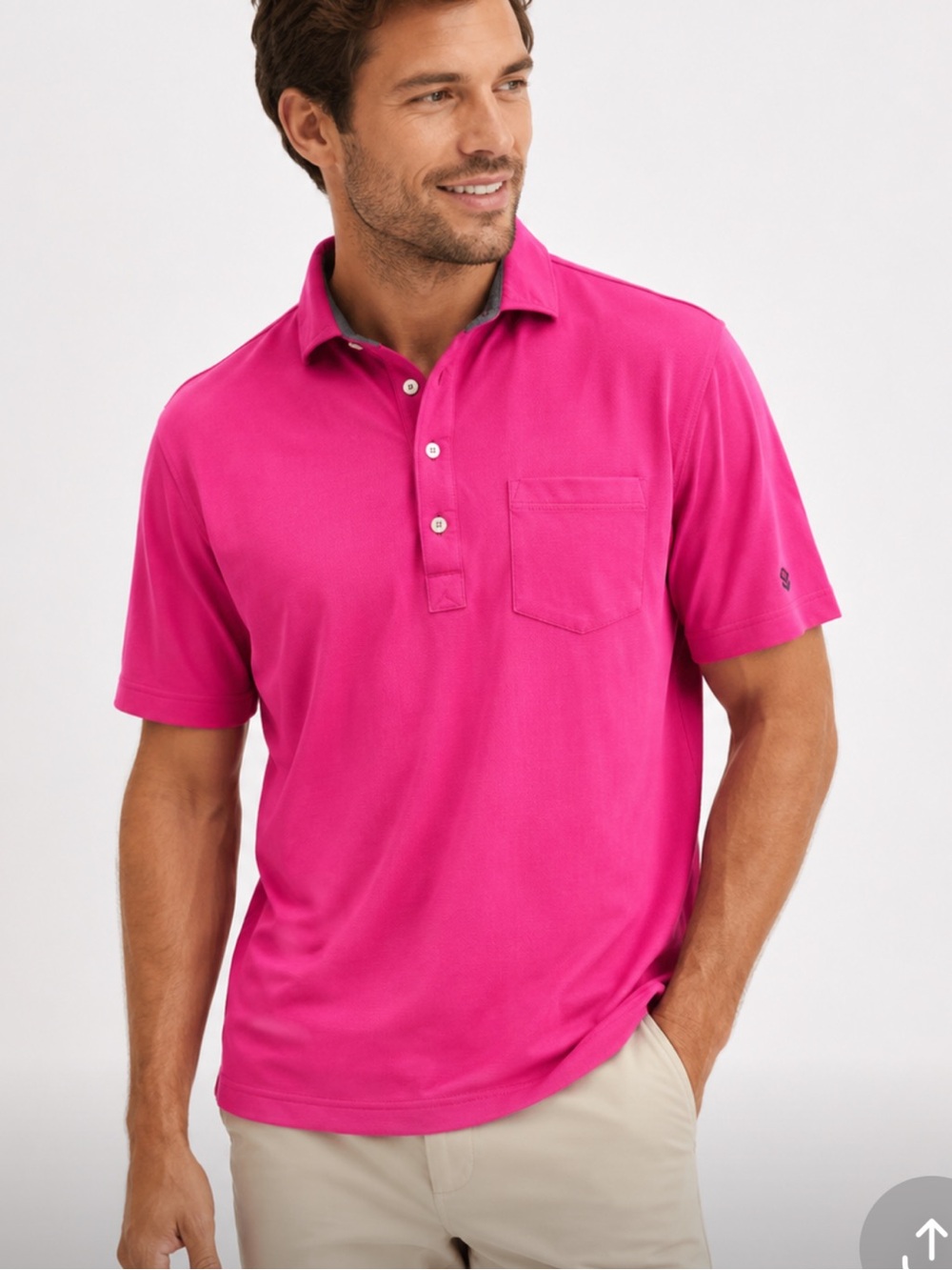 Greyson Oakmont Country Club Pink Performance Golf Polo Shirt Men's L